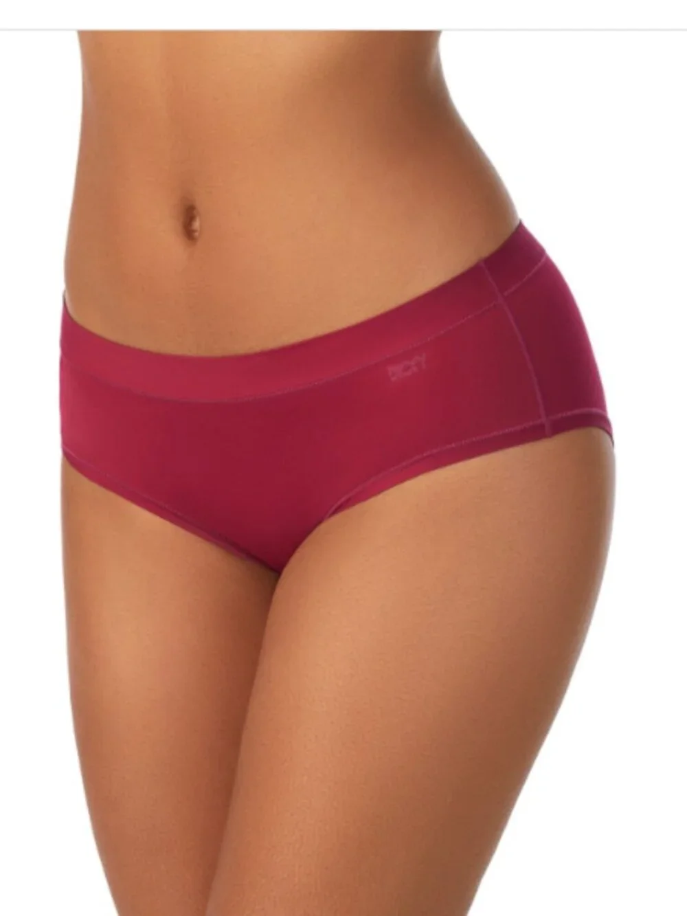 DKNY Women's Active Comfort Bikini Panty in Garnet Red Size S 11078